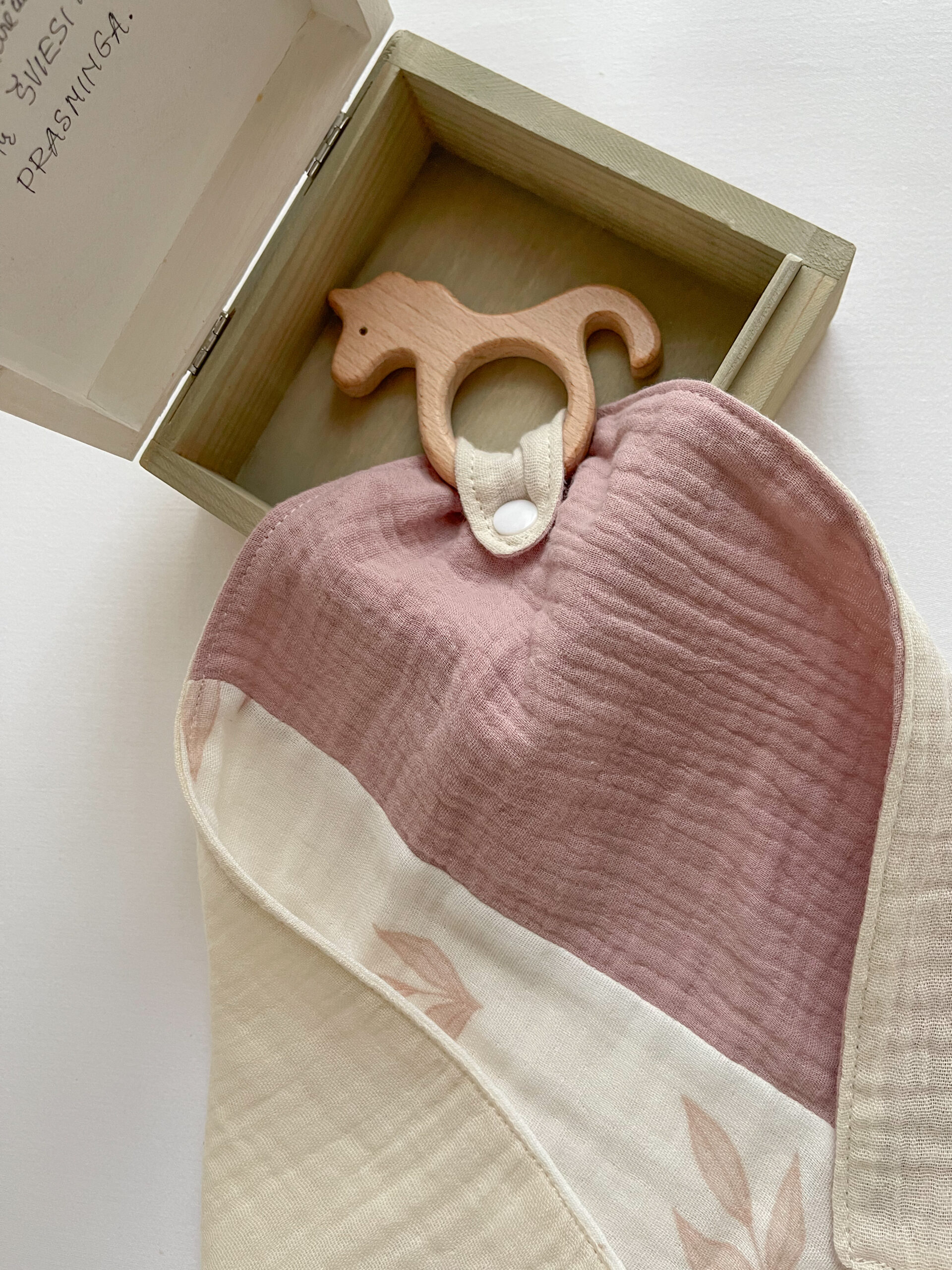 kramtukas merliukas su mediniu kramtuku